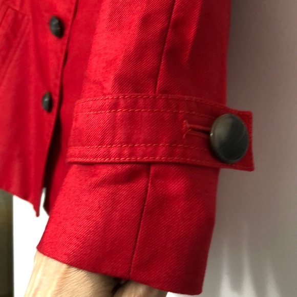 Talbots red linen blazer with pleated back - Picture 5 of 16